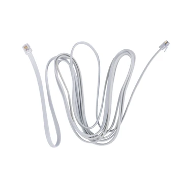 

6P6C RJ11 Telephone Extension Fax Modem Cable Line 9.8Ft Length White