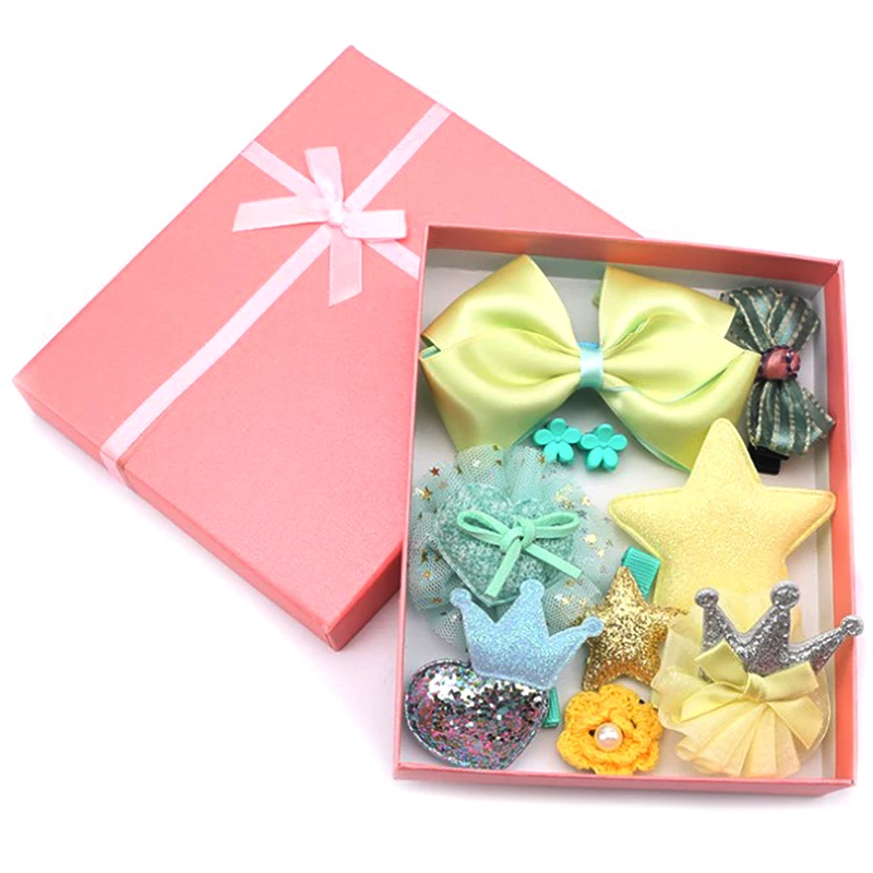 

10pcs Girls Boutique Hair Clips Barrettes Hair Accessories Glitter Hair Bows Hair Pins for Girls Teens with Gift Box