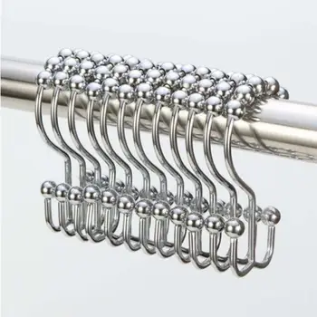 

Adeeing 8Beads Double Sided Shape Metal Hanging Hook for Shower Curtain