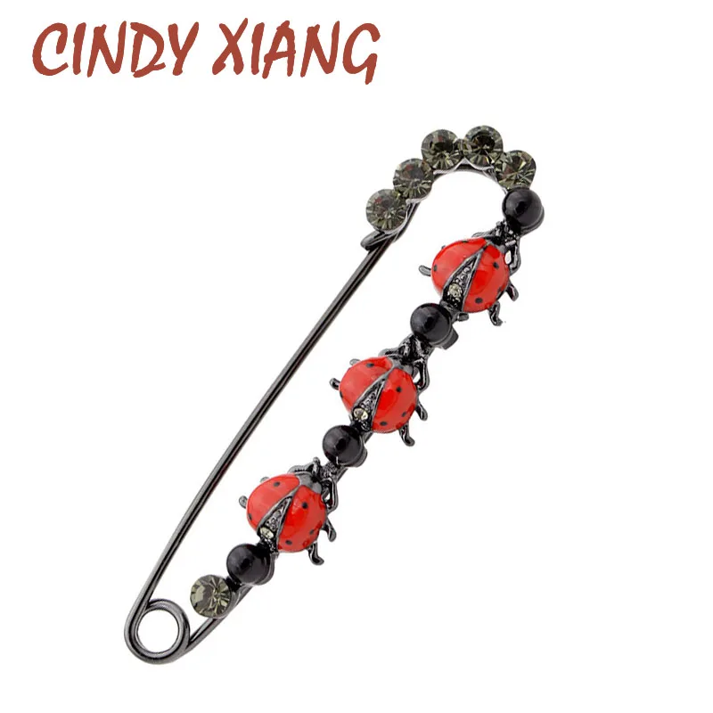 

CINDY XIANG 2 Colors Available Cute Ladybug Pin Brooches for Women Fashion Autumn Style Large Elegant Corsage Enamel Jewelry
