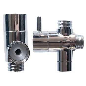 

1pc Water Separator Function Switch Adapter Control Valve 3 Way Tee Connector Shower Head Diverter Valve For Toilet Bidet Shower