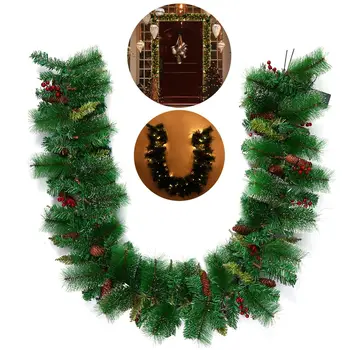 

Christmas Decorative Vine Garland with Pine Cone Acorn Pine Needle LED Lights for Home Decoration