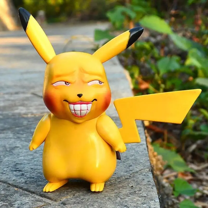 Pokemon Freak Pikachu Charmander Bulbasaur PVC Anime Action Figure Model Desktop Crafts Kids Toys Pokemon Shape for Home Dector