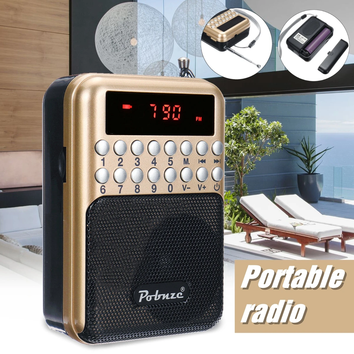 Мини Портативный ЖК цифровой fm радиоприемник музыкальный плеер динамик TF карта