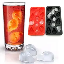 Череп Форма 3D Ice Cube Mold Maker Бар Плесень вечерние силиконовые лотки мороженое плесень ПОДАРОК