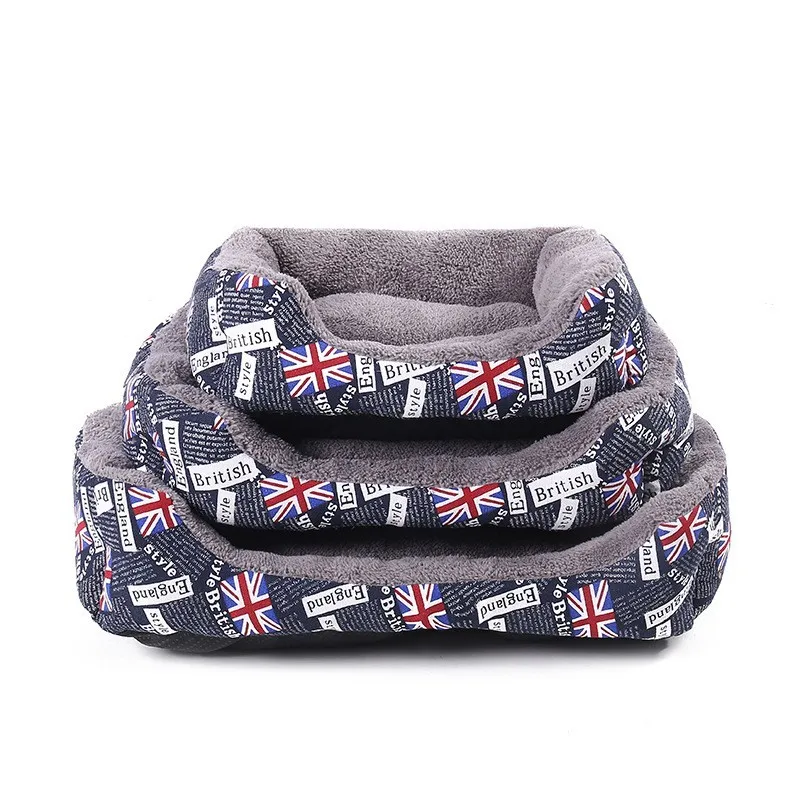 Benepaw S-3XL Warming Dog Bed Wear-resisting 3 Colors Print Breathable Dog House Soft Fleece Cat Puppy Pet Bed Waterproof Bottom