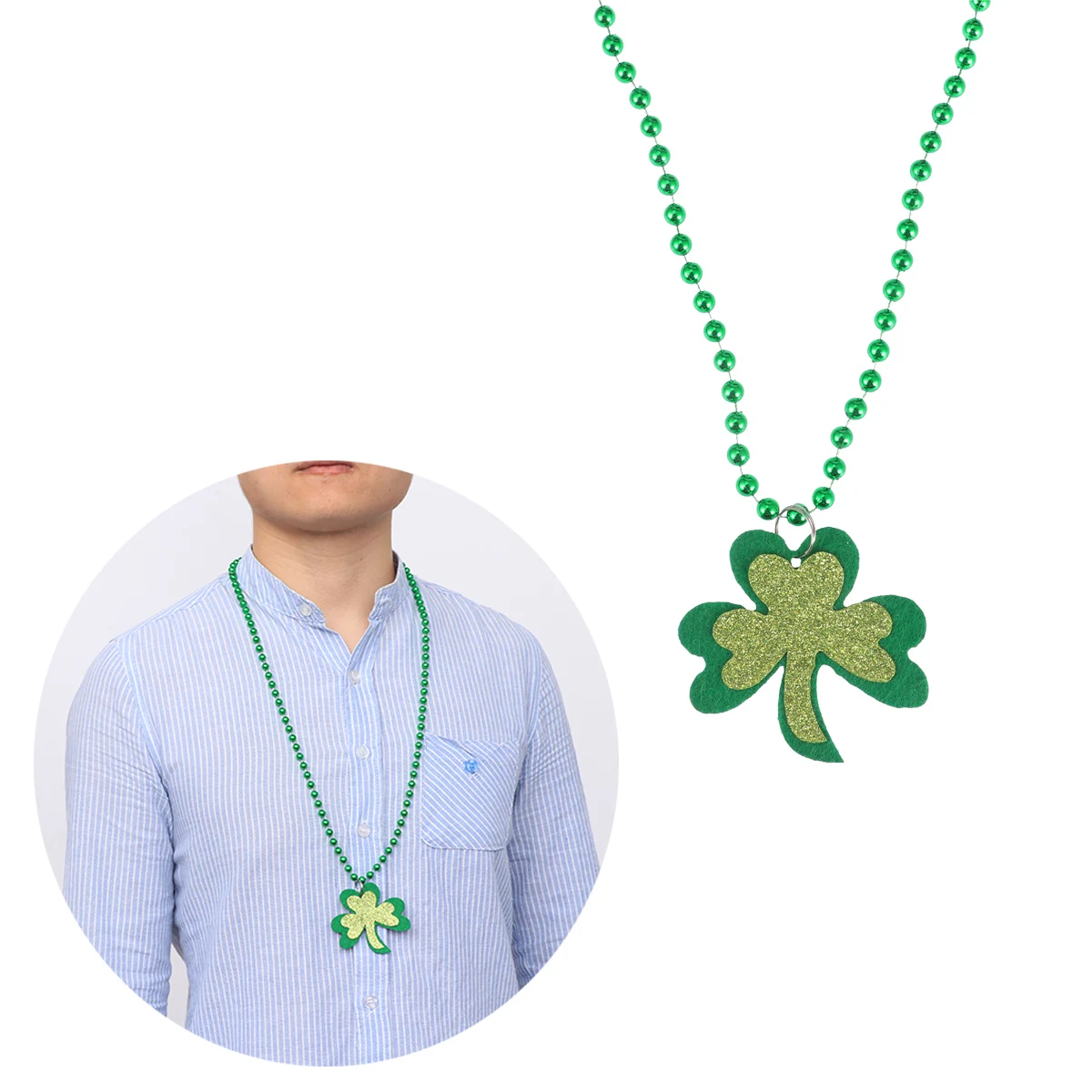 3pcs Prop Creative Beautiful Beading Funny Necklace Clover Necklace