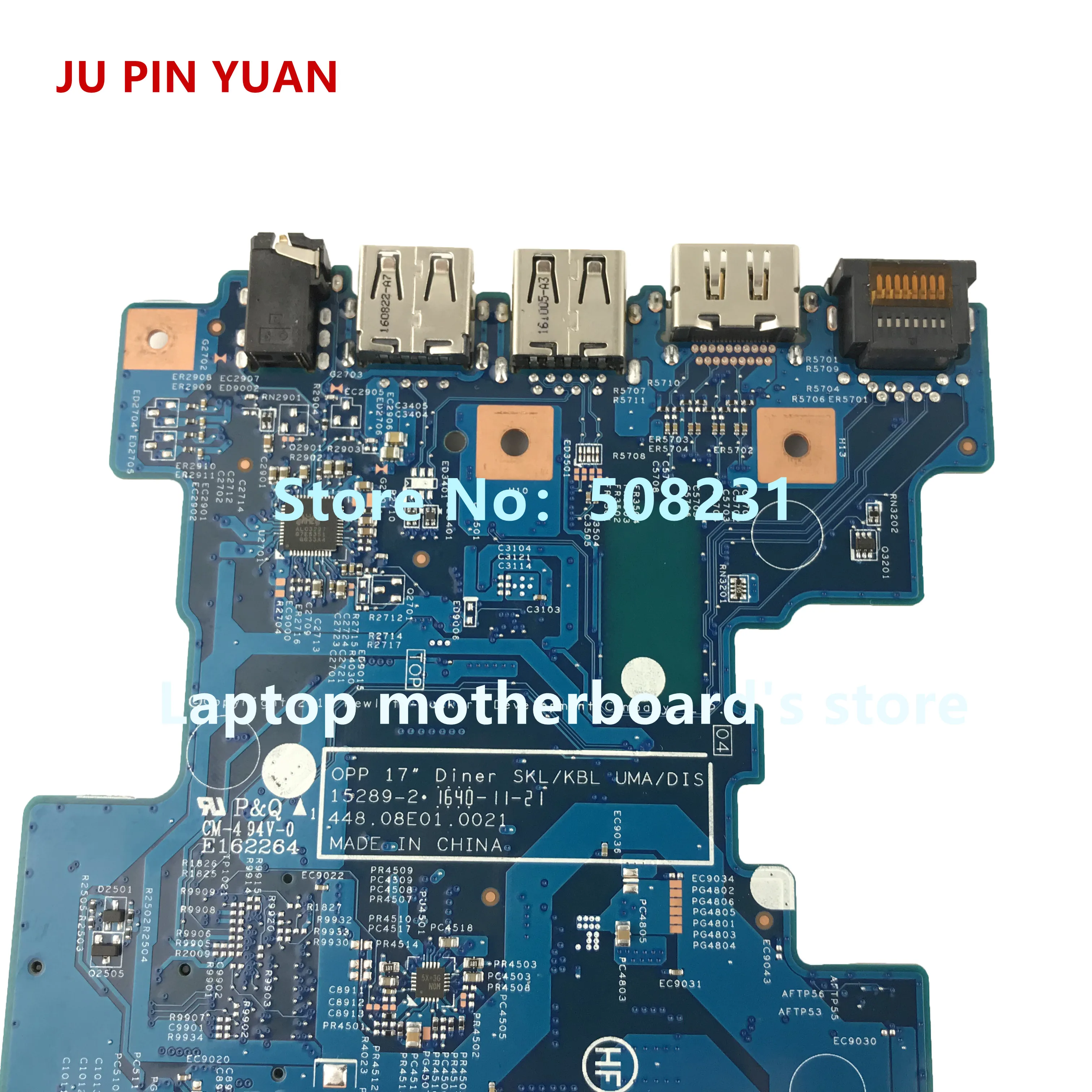 Ju pin yuan 859036-601 материнская плата для hp ноутбук 17-X 17T-X 17-X115DX Материнская плата ноутбука 15289-2 448.08E01.0021 с i3-7100U