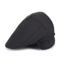 Зимний мужской уплотненный хлопковый в сетку, клетчатый теплый берет с пуговицами, шапки Newsboy, твидовый плед Gatby Painter Planas, шапки Gorras, защита ушей