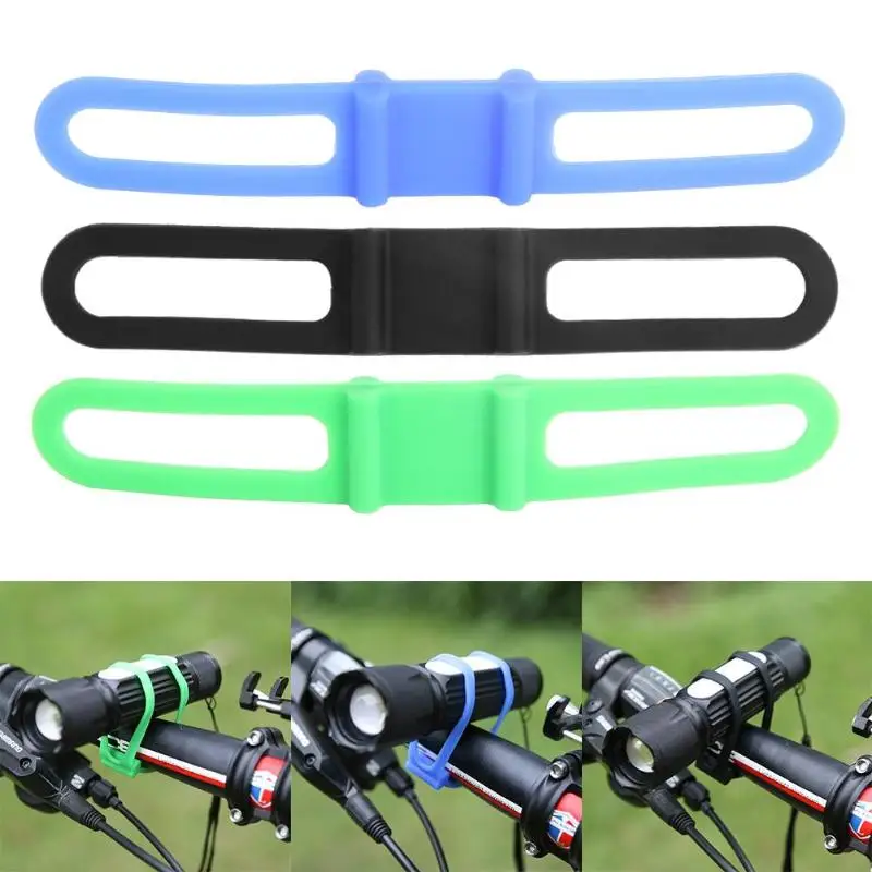 

Silicon Strap Bandage Bike Torch Bands Flashlight Clip Bicycle Light Holder Flashlight Bands Bicycle Light Mount Holder Bike Acc