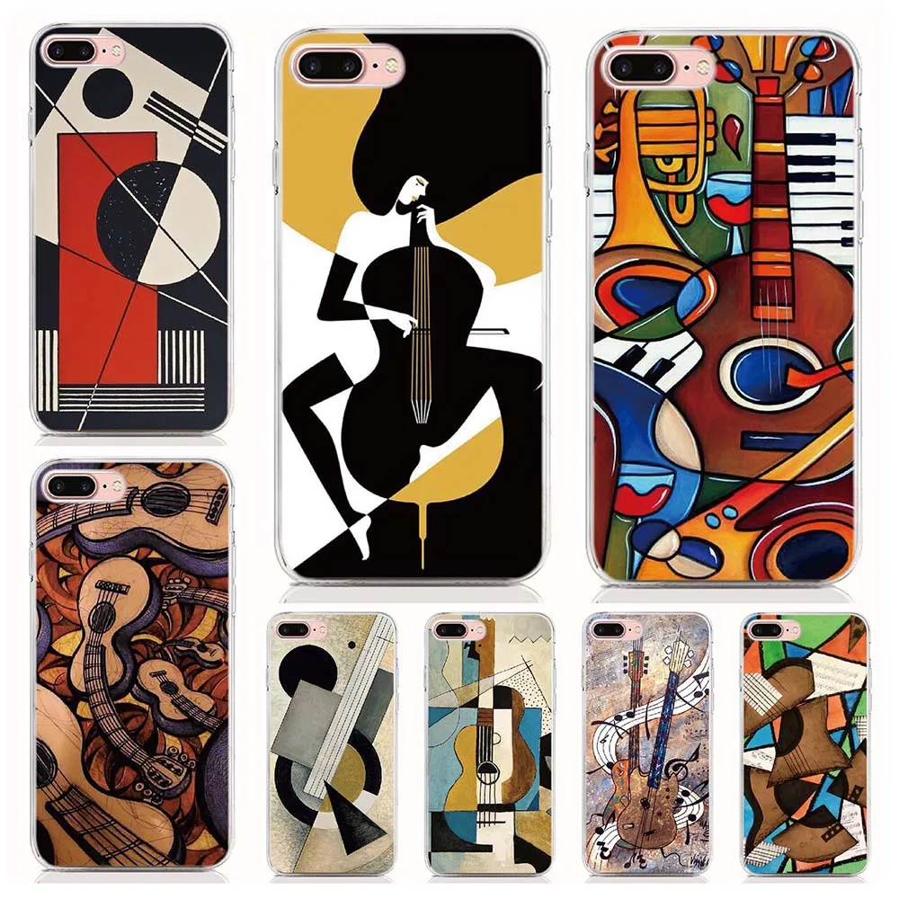 

For Google Pixel 4 4XL 3A XL 2 3 2XL Soft Tpu Silicone Case Print GUITAR PAINTING back Cover Protective Coque Shell Phone Cases