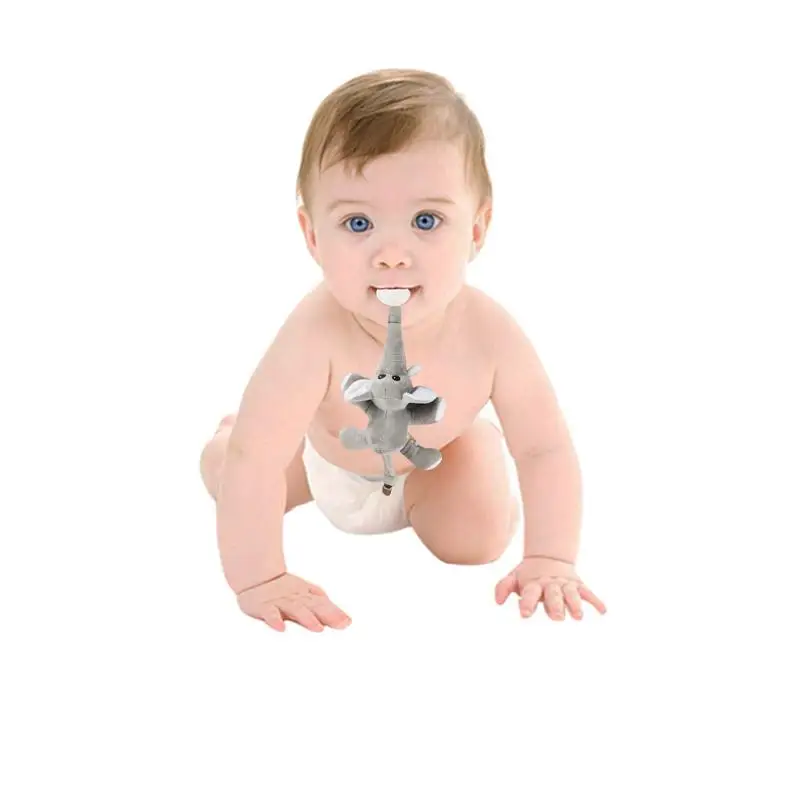 Baby Pacifier Holder Baby Toys Cute Plush Stuffed Elephant Pacifier