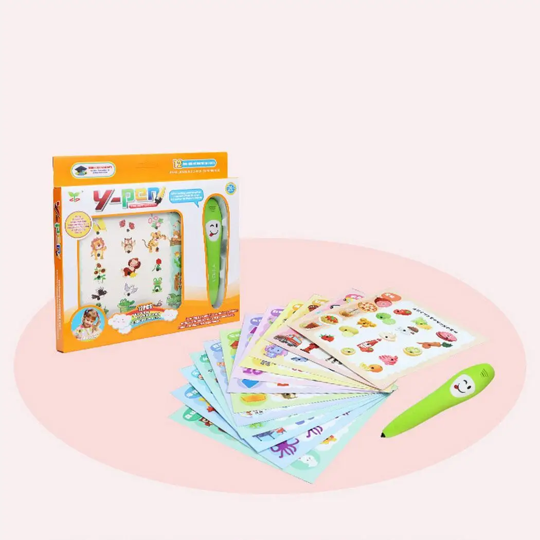 Multi function электронный мультфильм Smart Learning Pen зеленый с повседневное чтение книги