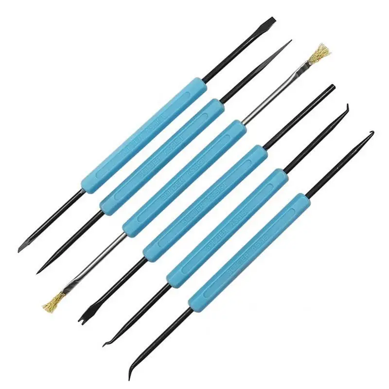 

6pcs Desoldering Aid Tool Circuit Board Soldering Welding Auxiliary Tools Assist Set Soldering Aid PCB Cleaning Kit Repair Tools