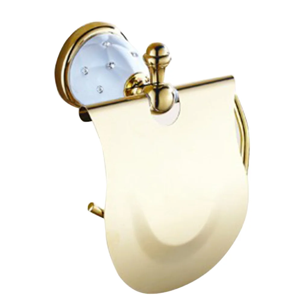

1 Pc Toilet Paper Holder Golden Finish Tissue Rack Paper Organizer Roller Paper Rack for Bathroom