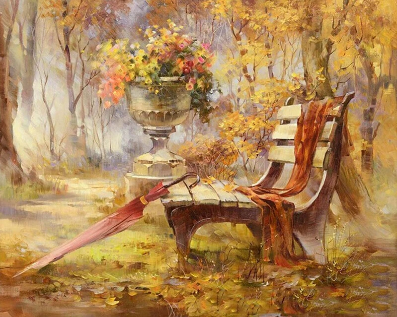 Пейзаж оформлена картина DIY маслом по номерам живопись и каллиграфия для