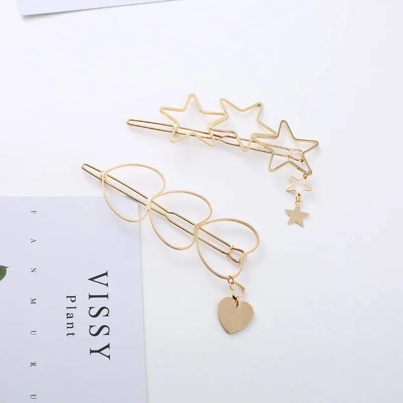 

Women Fashion Fashion Hairpins Girls Star Heart Hair Clip Delicate Hair Pin Hair Decorations Jewelry Accessories