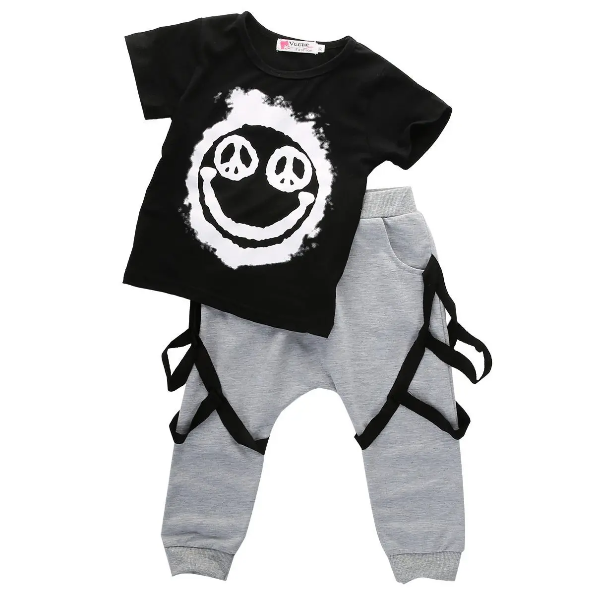

New Fashion Boy Set 1Y-6Y Toddler Kids Boy Short Sleeve T-shirt Harem Pants Outfits Clothes Set