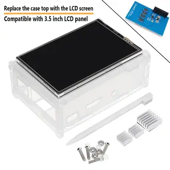 

LEORY For Raspberry Pi 3/2/Model 3.5 inch TFT LCD Touch-Screen + Protective Case + Heatsink+ Touch-Pen Kit