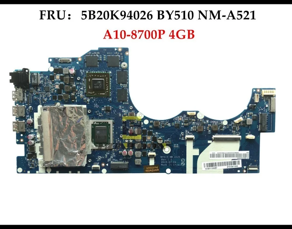 High quality FRU 5B20K94026 For Lenovo Y700-15ACZ Laptop Motherboard BY510 NM-A521 AMD A10-8700P DDR3 4GB 100% Fully Tested | Компьютеры и
