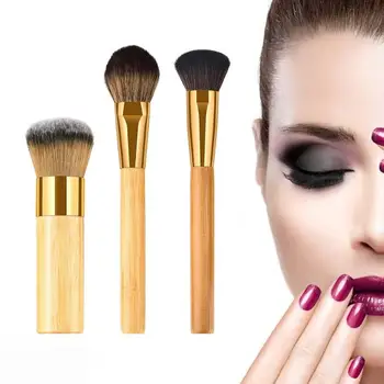 

3pcs Makeup Brushes Bamboo Handle Soft Hair Makeup Brushes Foundation Loose Powder Eyeshadow Brushes Cosmetic Brushes