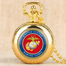 Ретро американский морской корпус кварцевые карманные часы брелок цепь красное лицо бронзовая скульптура Уникальные Карманные часы Подарки для мужчин и женщин