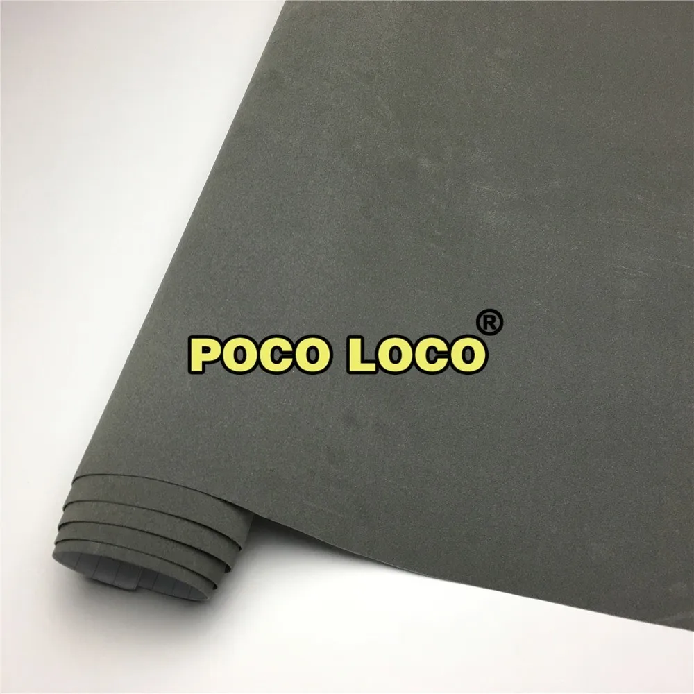 

Velvet Grey Suede Vinyl Wrap Sticker Decal Bubble Free Air Release Self Adhesive SAMPLE DIY Decoration Decal For Auto Motorcycle