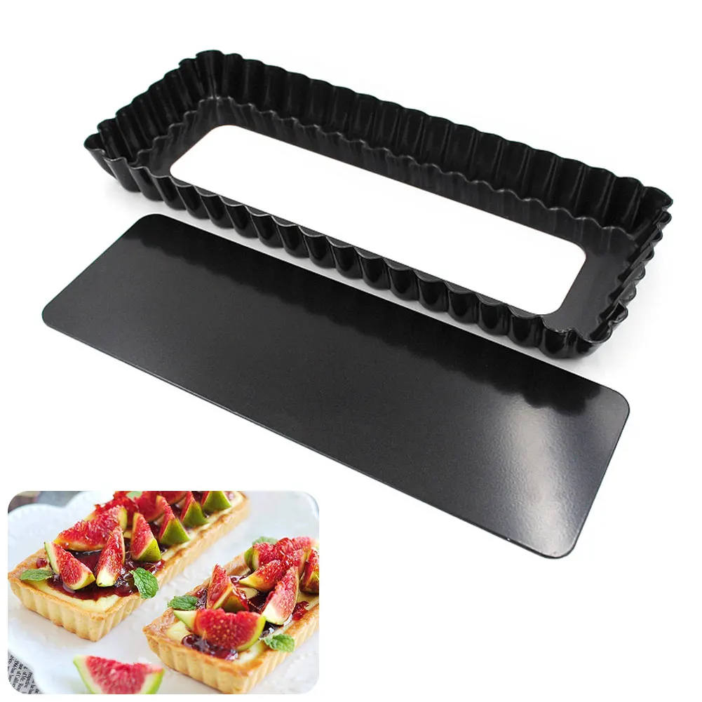 

A250 Baking Biscuit Pie Pan Mold Rectangle Chrysanthemum Non Stick Tray Removable Bottom Aluminium Alloy Pizza