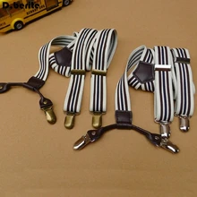 Модные мужские полосатые подтяжки унисекс регулируемые зажимы подтяжки зажимы подтяжек для взрослых ремень для свадебной вечеринки BDXJ2525