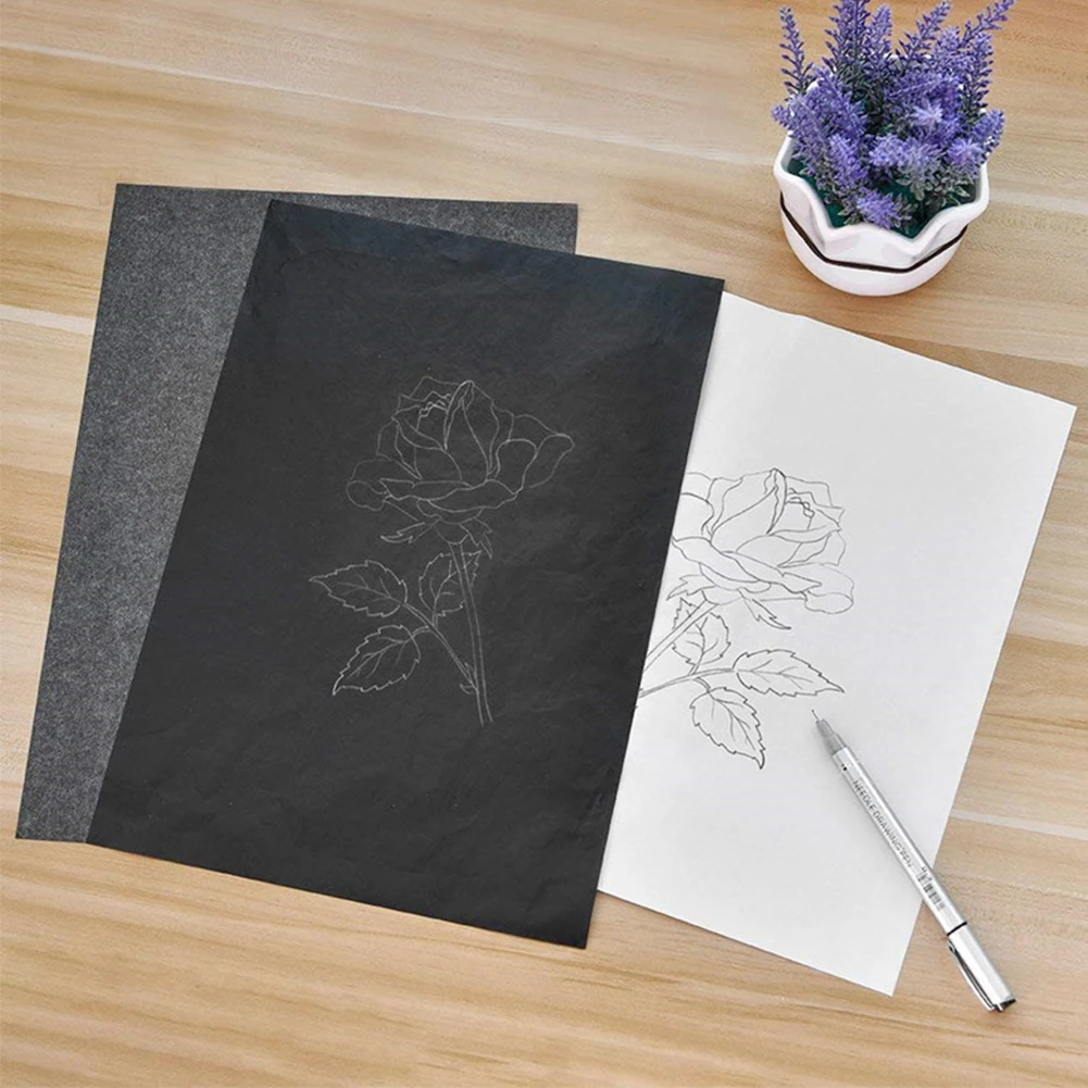 100Pcs/Set Black A4 Copy Carbon Paper Painting Tracing Paper Graphite Painting Reusable Painting Accessories Legible Tracing #16 ► Photo 1/6