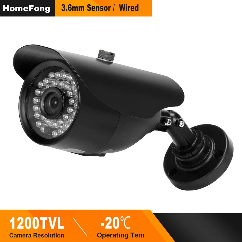 HomeFong CCTV Камера для видеодомофон 1200TVL ИК ночного видения Indoor/Outdoor Водонепроницаемый Камера HD CMOS безопасности аналоговые Камера