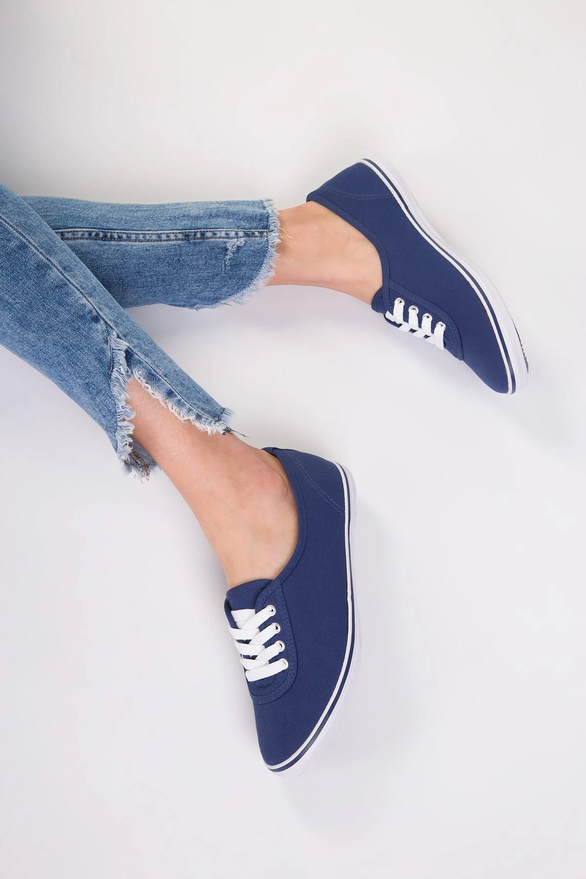 navy blue womens slip on shoes