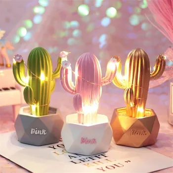 

Nordic Home Decor Cactus Ornaments Night Light Living Room Morden Gifts Souvenirs Valentine's Day Present Nursery Decoration