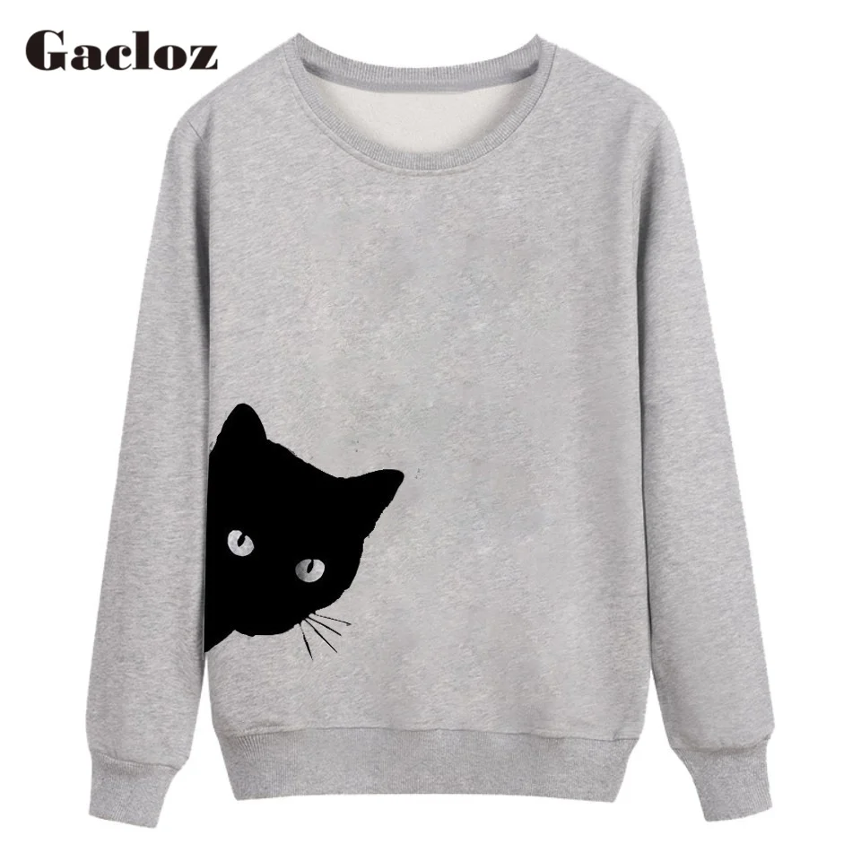 Gacloz Cat глядя сбоку 3D принт Для женщин повседневные кофты толстовки для девушек