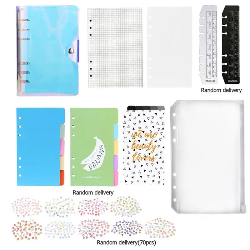 

PVC A5 A6 Loose-Leaf Set Notebook Diary Planner Binder Hand Account Notepad Inner Pages Inner Cores School Office Supplies