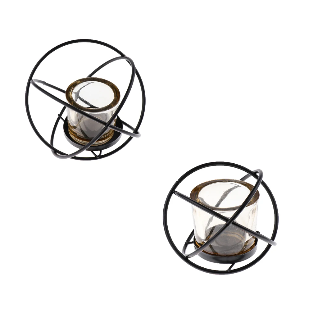 

Globe Iron Candle Holder Table Stand Candlestick Decoration for Home Bedroom Party Coffee Shop Restaurant Table Decor Supply