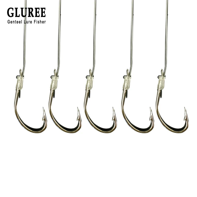 

GLUREE 1Pcs 8# 9# 10# 11# 12# 13# 14# 15# Fishing Hook String Hook Barbed Single Fishhooks Fishing Tackle Accessories