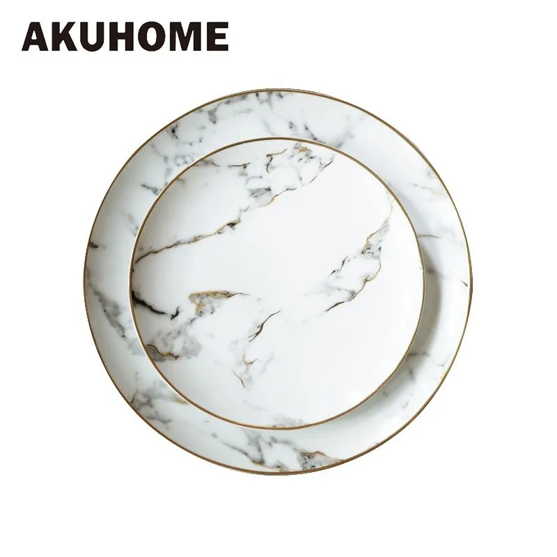 Ceramica Phnom Plate мраморная Penh Золотой Декор узор клапан нитепроводника Prop в западном