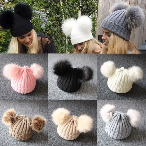 New Fashion Cute Newborn Baby Kids Girls Boys Winter Warm Knit Hat Pompom Ball Beanie Cap