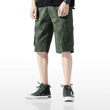 Мужские брендовые летние новые хлопковые шорты с карманами в стиле милитари и сафари мужские модные пляжные камуфляжные шорты для отдыха мужские шорты