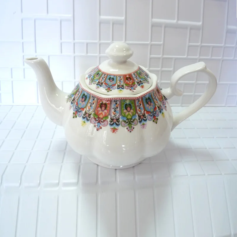 

High quality bone china handmade teapot Color pattern 1200ml Birthday Holiday Gift