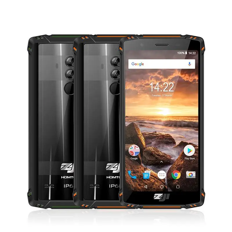 HOMTOM зоджи Z9 IP68 Водонепроницаемый Helio P23 Android 8 1 Octa core Смартфон 5 7 &quot6 ГБ 64 и 5500 mAh Face ID