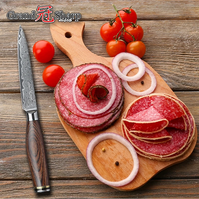 GRANDSHARP 4 7 дюймов нож 67 слоев VG10 японский Дамаск кухонные ножи из нержавеющей стали