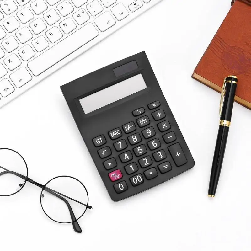 12 أرقام حاسبة بالطاقة الشمسية كبيرة عرض كبيرة زر مكتب حساب أدوات الطلاب المدرسة مكتب