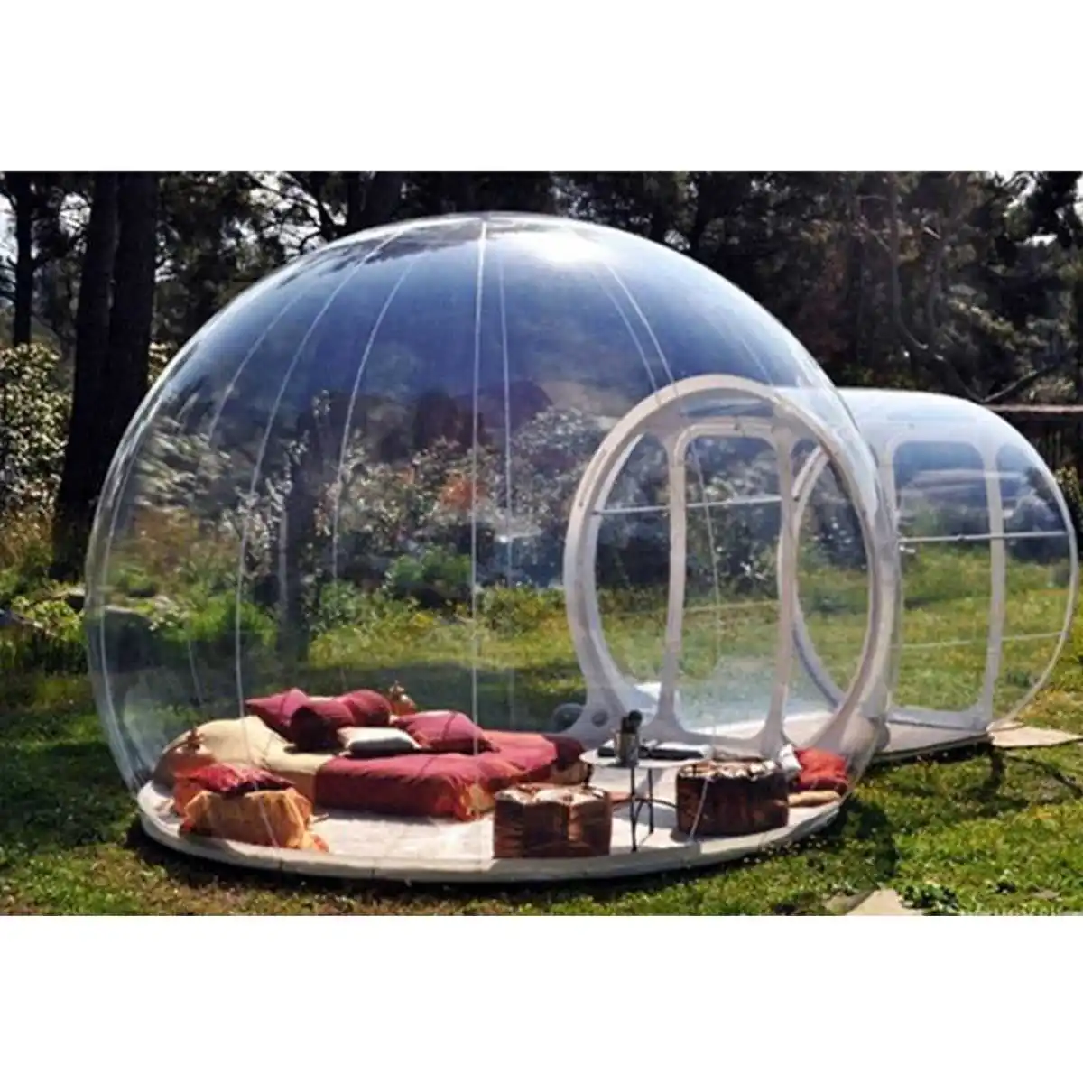 

3/4/5m 10/13/16ft Outdoor Camping Inflatable Bubble Tent Large DIY House Dome Camping Cabin Lodge Air Bubble Transparent Tent