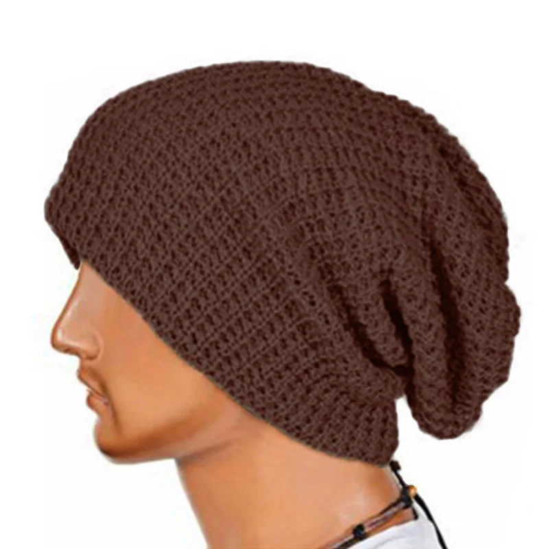 Модная унисекс шикарная Мужская и женская теплая зимняя вязаная шапочка с черепом мешковатый, оверсайз Кепка в стиле хип-хоп шапка