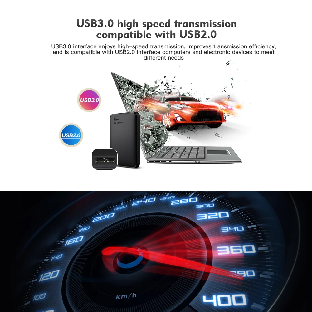 Western Digital WD Elements Hard Drive External Hard Drive 500G 1TB 2TB USB 3.0 Hard Disk Hdd 2.5 Inch Portable Hard Drive