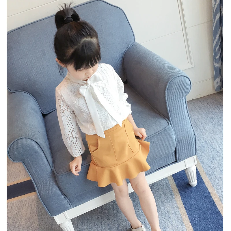 

Humor Bear Baby Girl Clothes Suit Make Full Girl Suit Suit Baby Bay Clothes Hollow Baby Girl Tops + Pants 3 -7y