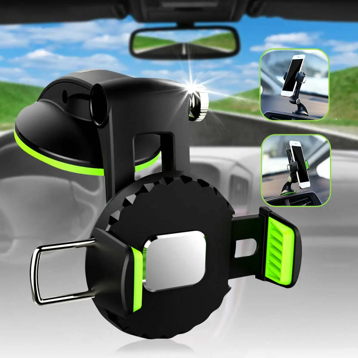 

Universal Car Phone Bracket Sucker Windshield Holder Desktop Phone Clip Stand for iPhone X for Samsung Foldable Mount