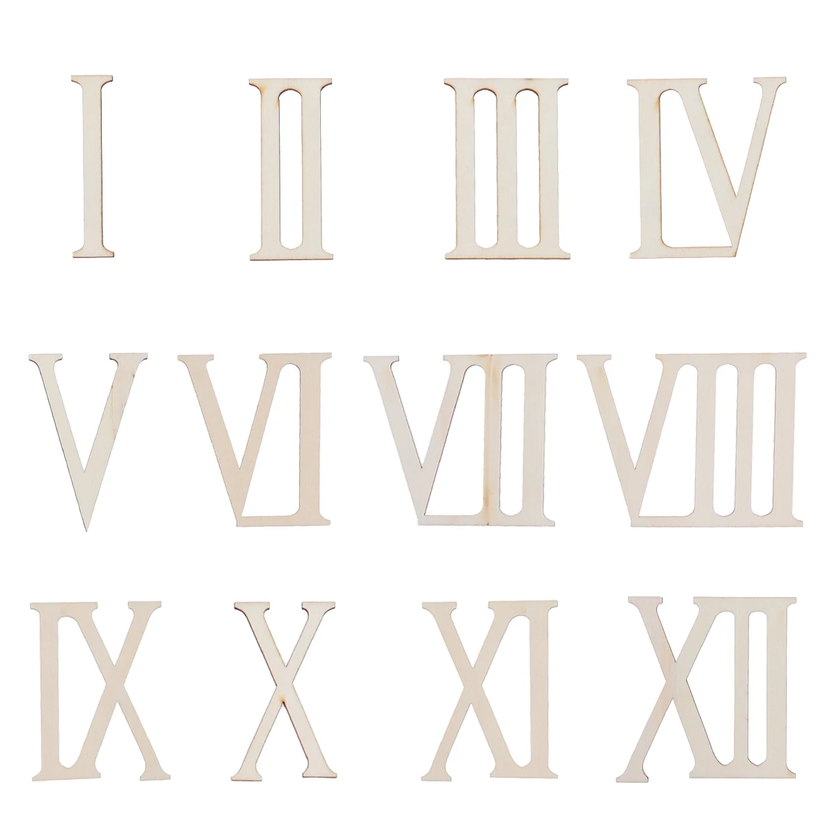 

12pcs Wooden Slices Roman Numerals Shape Numbers Numerics Wood DIY Household Bedroom Gift Ornaments Crafts Decoration